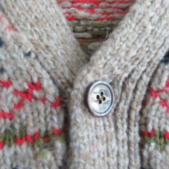 ALEX MILL Wool Fair Isle Cardigan Camel Multi - Women's Size M - Picture 7 of 16